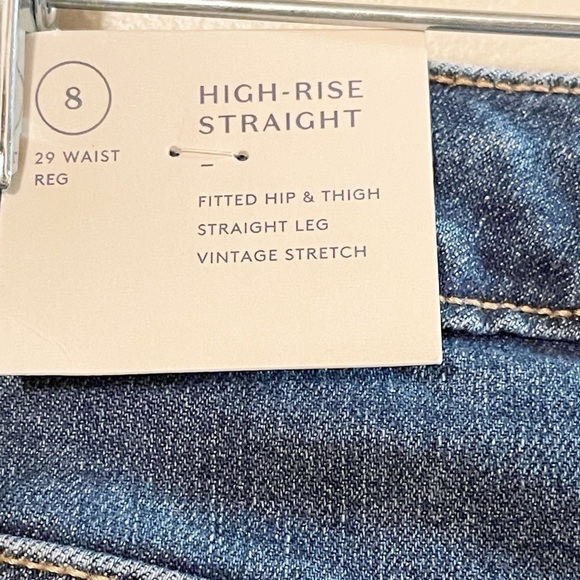 Universal Thread High Rise Straight Blue Denim Jeans 8 - Picture 9 of 11